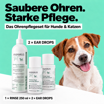 AMAMUS Vet Ohrenpflege Set - Jetzt Tierohren effektiv reinigen & sanft pflegen!