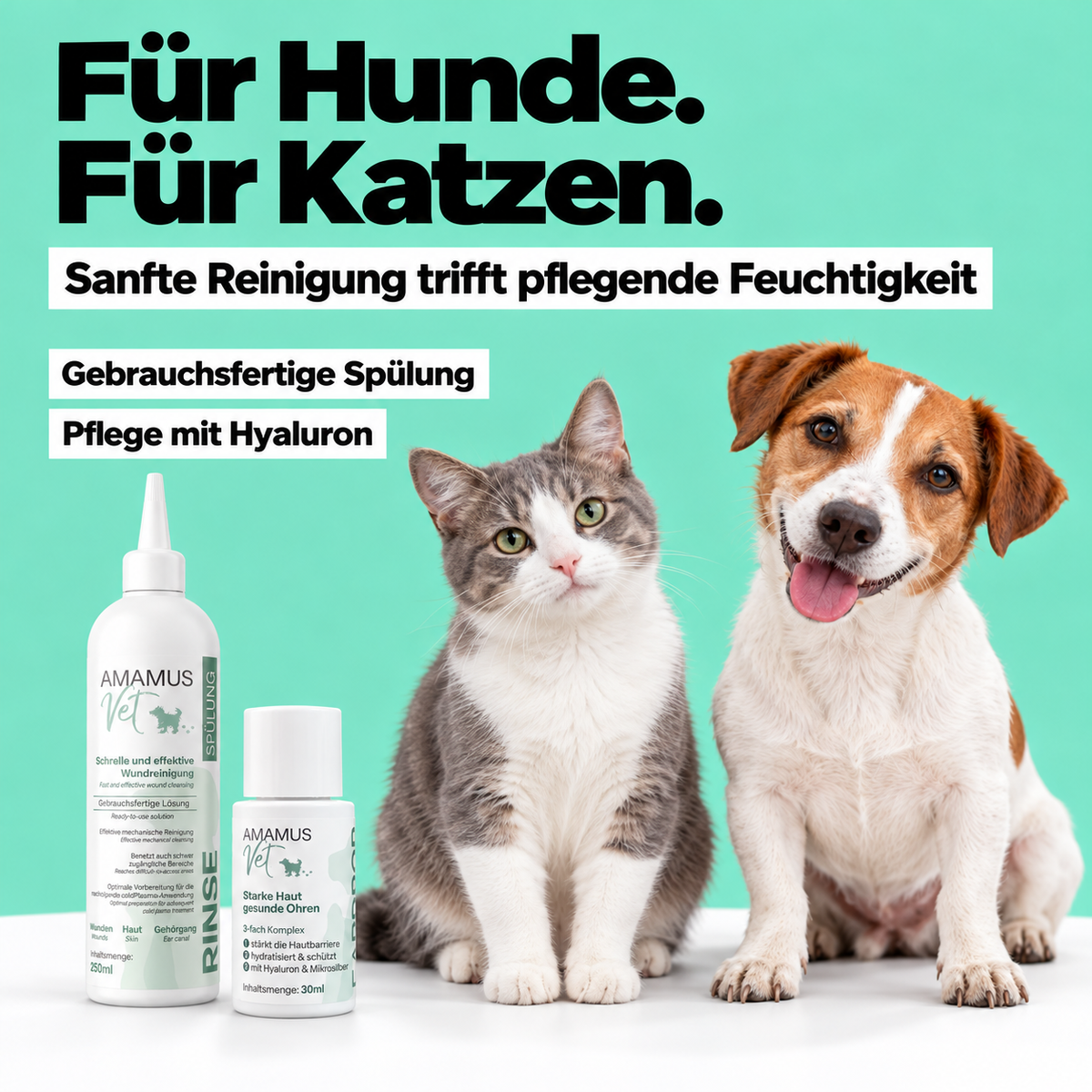 AMAMUS Vet Ohrenpflege Set - Jetzt Tierohren effektiv reinigen & sanft pflegen!