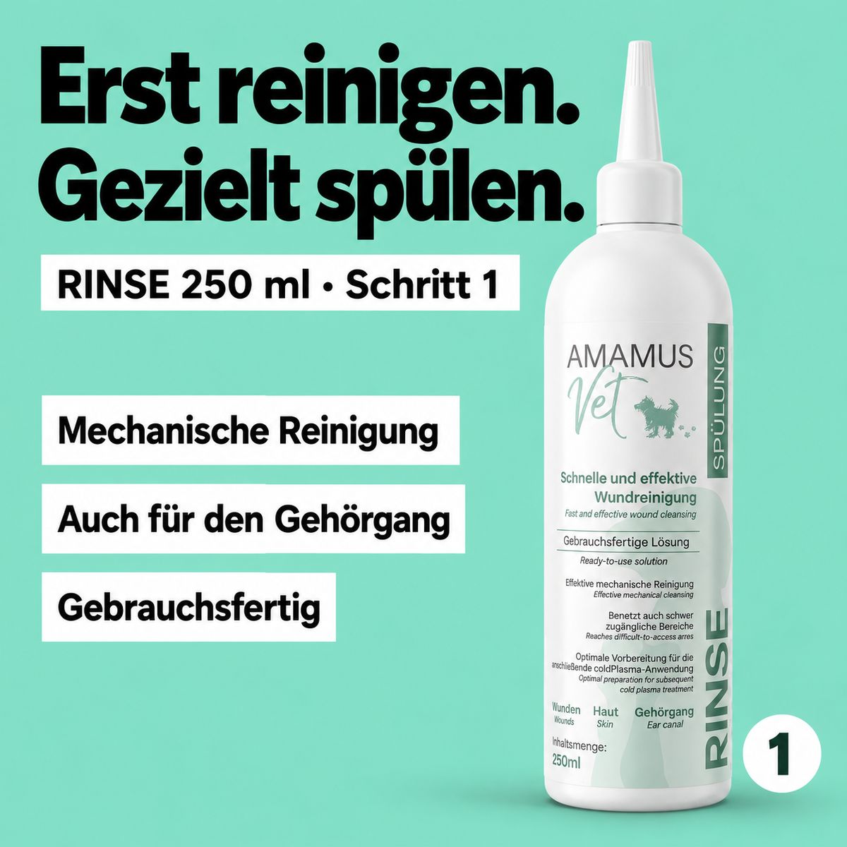 AMAMUS Vet Ohrenpflege Starter Set - Jetzt Tierohren effektiv reinigen & sanft pflegen!